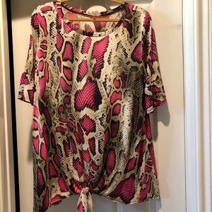 Bright pink snakeskin tunic!